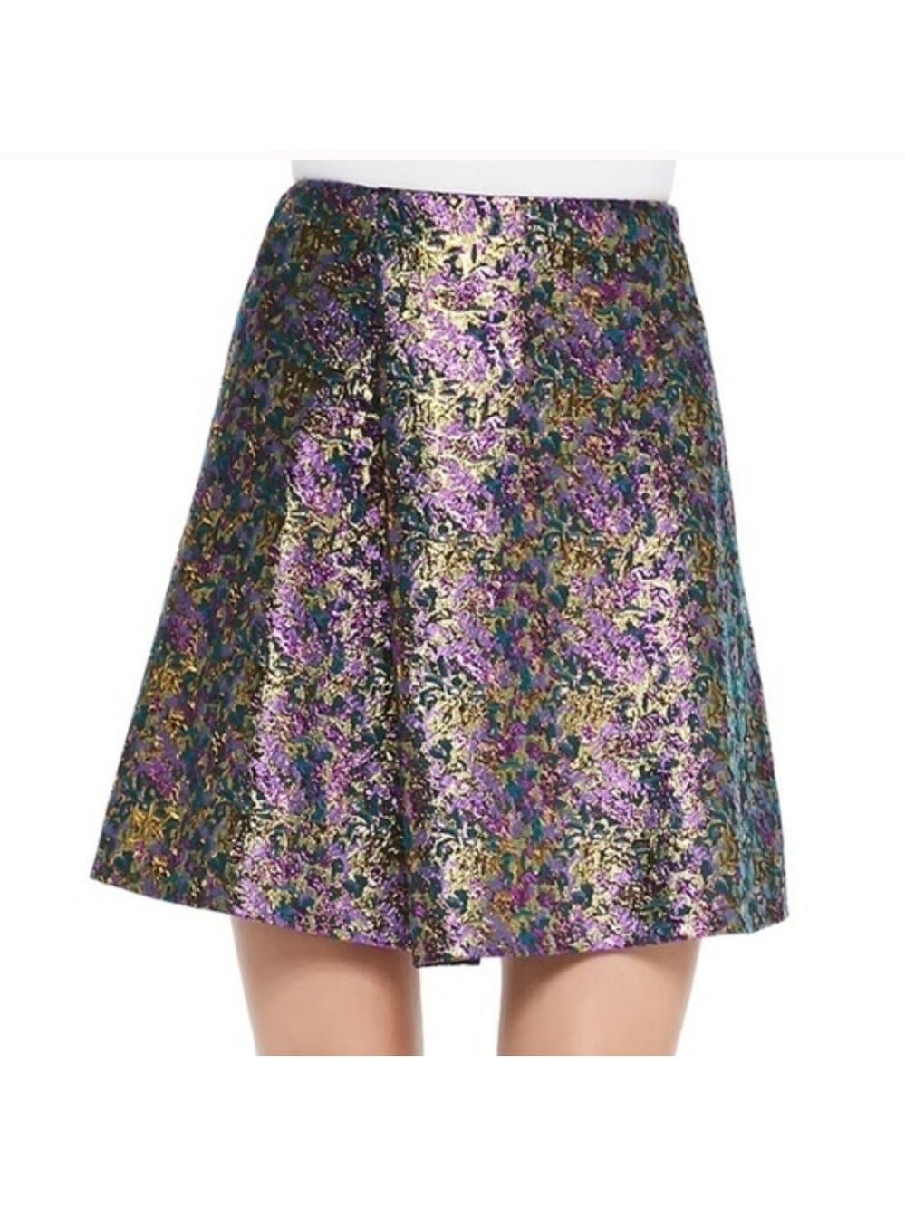 3.1 Phillip Lim Single Pleat Floral-Jacquard A-Line Mini Skirt Sz 6